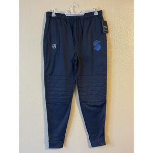 Men's Large NWT Seattle Kraken Fanatics Authentic Pro Training Sweatpants Navy